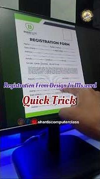 MS Word Me Admission / Registration Form Kaise Banaye 📝 | School Admission #shorts #computer #from