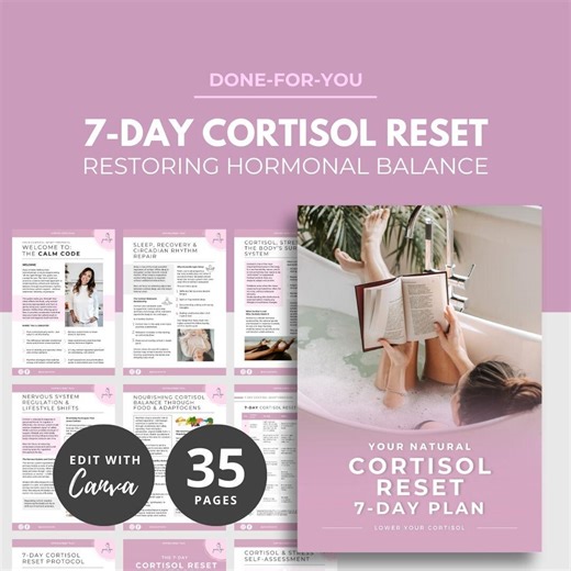 Cortisol Reset Guide, Low Cortisol Plan, Stress Relief Guide, Canva Ebook Template, Womens Hormones Ebook, Hormone Support, Health Coach DFY - Etsy