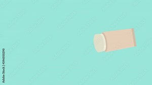 Tube of cream. Animation of cosmetics, alpha channel is enabled. Cartoon