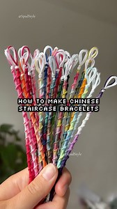 Kit on Instagram: "Another bracelet for beginners!! Chinese staircase bracelets are probably the easiest pattern you can make and they’re relatively quick to do (once you get the hang of it). I hope this video helps!🫶🏼🧵🧡 #braceletmaking #friendshipbracelet #tutorial #bracelettutorial #chinesestaircase #staircasebracelet #howtomake #bracelets #braceletpattern #spudstyle"