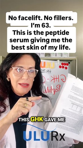 UluRx on Instagram: "GHK-Cu copper peptide serum for wrinkles, firmness, texture, pores, and mature skin. The anti-aging secret dermatologists don’t talk about enough. I’m 63. I don’t have fillers. I don’t have a facelift. What I do have is GHK-Cu copper peptide serum — one of the most powerful collagen-stimulating, skin-repairing peptides used in clinical anti-aging skincare. If you’re searching for: • best anti-aging skincare for 60s • best peptide serum for wrinkles • copper peptide serum bef