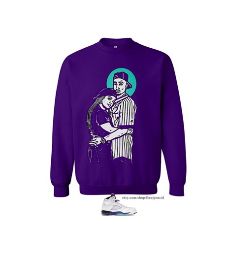 Purple Aqua Air Jordan 5 Grape Matching Sweatshirt Sneaker Crewneck - Etsy