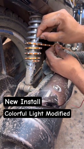 New Install Colorfull Light in Bike Rear Suspension Modified #shorts #suspension #usa #usashorts #uk