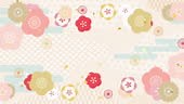 Japanese pattern background for New Year's design. Animation of pink...