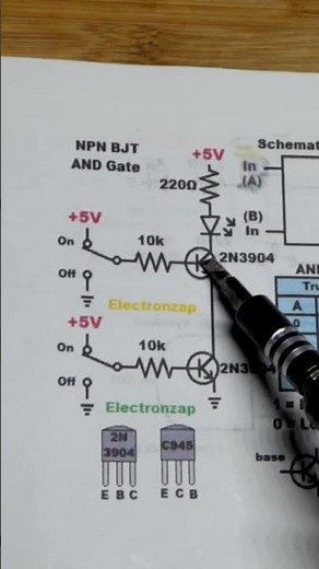 Diagram for 2 NPN BJT AND Logic Gate Demo Circuit #schematics #logicgate #circuitdesign