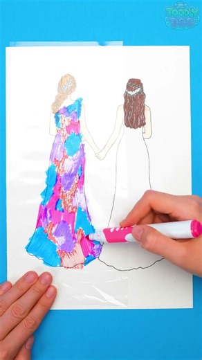 OMG! Princess Dress ART 💜💙 #diy #kids