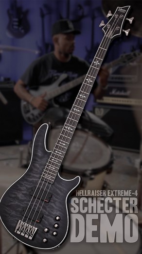 Schecter Guitar Research | #SchecterDemo with @christon_mason on the Hellraiser Extreme-4 in See Through Black Satin and @yerren on drums | Instagram