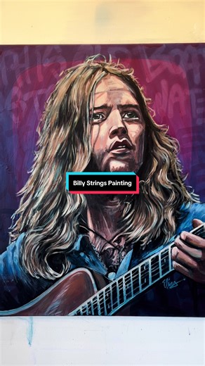 Billy Strings Painting 🎨 Original and Art Prints available at my website #billystrings #bluegrass #music #painting