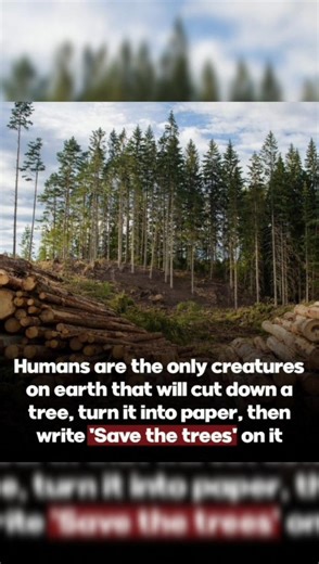 We cut trees to make paper… then print “save trees” on it.