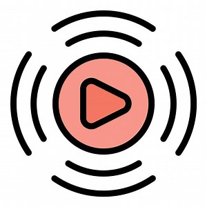 Video player monetize icon vector flat