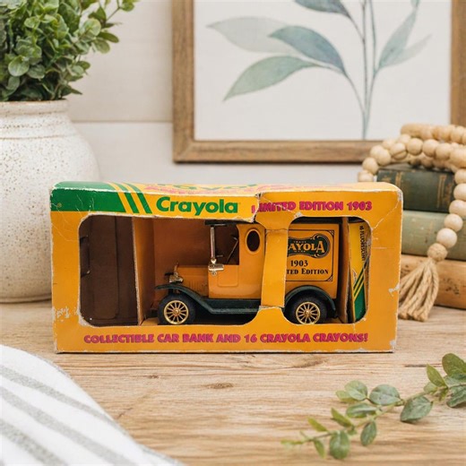 Vintage 1993 Crayola Antique Car Bank Limited Edition 1903 | Gearbox Die Cast Coin Bank W/ Crayons | Collectible Toy W Original Box - Etsy