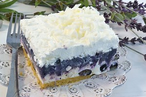 4.8K views · 39 reactions | Fresh blueberries snuggled between layers of cream cheese and white chocolate cheesecake pudding on top of a crisp lemon cookie crust! Get more blueberry recipes at https://www.radacutlery.com/blog/?s=blueberry | Rada Cutlery | Facebook