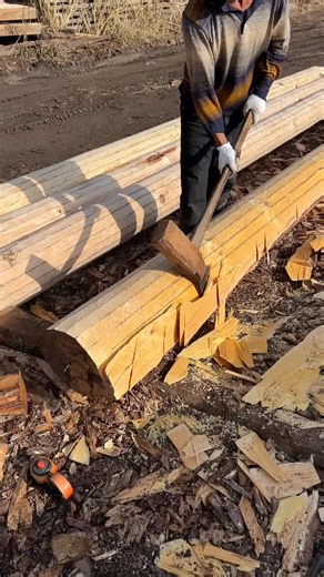 Log Splitting Techniques Using a Hatchet Outdoors
