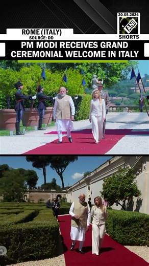 PM Modi receives grand ceremonial welcome in Rome, warm welcome by Italian PM Meloni