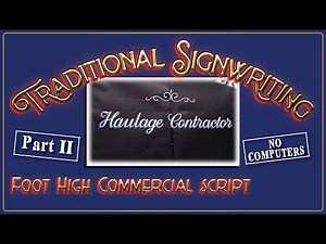Realtime Signwriting/Sign Painting Lesson. Large Format Freestyle Script - Part 2 - No computers!!!