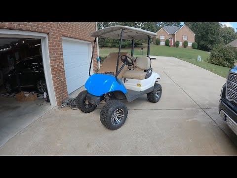Yamaha G29 Golf Cart 6 inch Spindle Lift Kit Install How To DIY mud tires 23x10x12