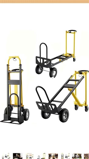 3-in-1 Convertible Hand Truck - 800 Lbs Heavy Duty Multi-Functional Aluminum Moving Dolly