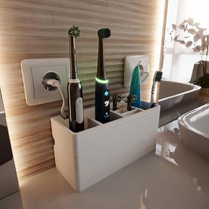 Toothbrush Holder – Hides Cables, With Concealed Cable Management for Electric Toothbrushes. Docking Station With Cable Integration - Etsy
