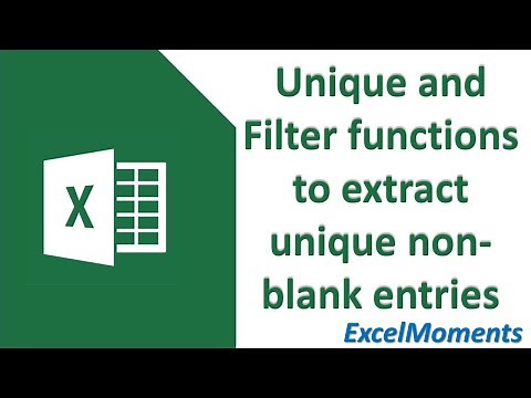 Unique and Filter functions to extract unique non-blank entries