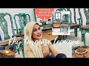 how to paint turquoise distressed furniture