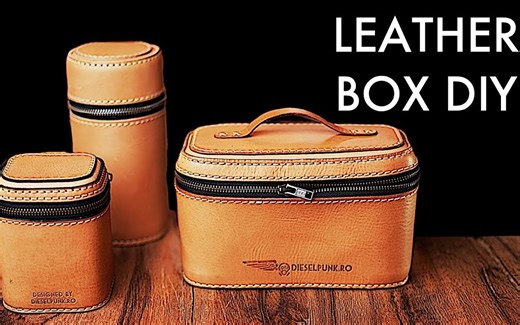 皮盒 - 教程和PDF模式下载 / Leather Box DIY - Tutorial and PDF Pattern Download