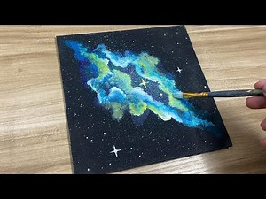 Creating a Blue Nebula | Step by Step Galaxy Acrylic Painting | Tutorial for Beginners