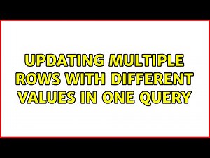 Updating multiple rows with different values in one query (2 Solutions!!)