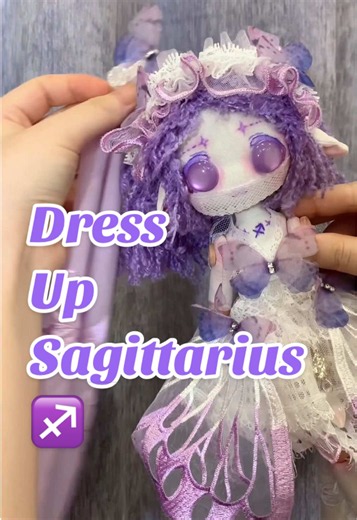 Outfit for Sagittarius doll♐️🥳💜#ragdoll #sagittarius #doll #purplehair #butterflydress