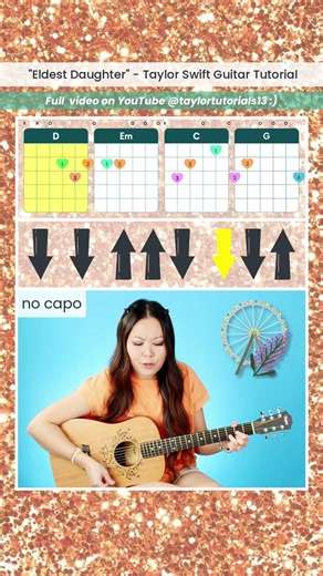 Eldest Daughter 🐑 Taylor Swift 🫶 EASY Guitar Lesson Beginner Tutorial 🎸 #shorts #guitar #chords