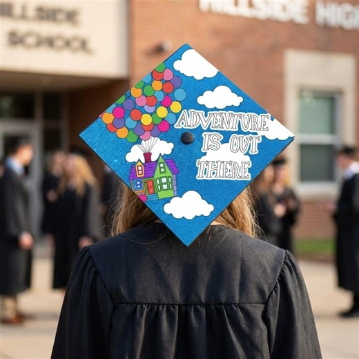 Custom Disney Graduation Cap Topper, Disney UP Grad Cap Topper, Grad Decoration, Graduation Cap Decor, Senior Class, Graduation 2026 - Etsy