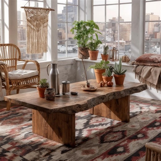 Natural Wood Coffee Table - Handmade Live Edge Coffee Table - Handcrafted Reclaimed Farmhouse Centerpiece - Solid Wood Furniture Living Room - Etsy