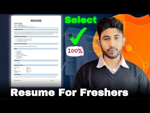 Resume for Freshers | Best Resume Format to Get Selected ✅