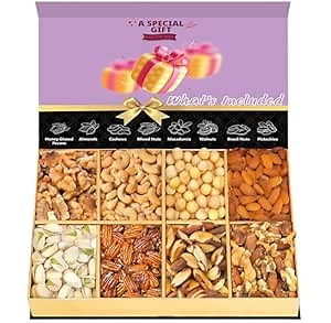 Luxurious Treats Nut Gift Basket in Deluxe Gift Tray, Gourmet Mixed Nuts Snack Food Box, Premium Variety of Fancy Nuts for Birthday Sympathy Care Package Easter Baskets