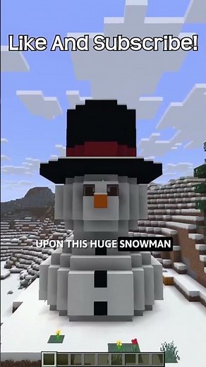 A Naturally Generating Giant Snowman In Minecraft!!!