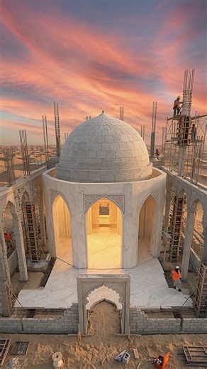 Masjid Construction in Desert 🏜️🕌 | Sand to Beautiful Mosque (Imaginary)