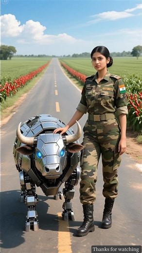 Lady Soldier saves Grandma from robotic zebra 😭 #ai #army #save #robot