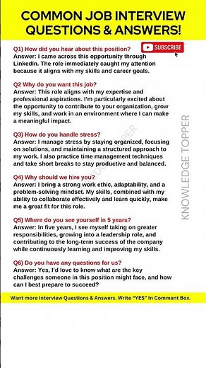 6 Most Common Job Interview Questions and Answers