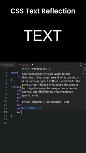 How to Create a CSS Text Reflection Effect | Easy HTML & CSS Tutorial #qyraxis #fyp #coding #html