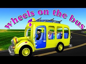 Wheels On The Bus Nursery Rhyme For Kids - Popular English Rhymes / 3D cartoon Video Educational