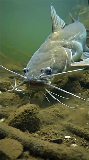 Deep River Catch: Giant Catfish Strikes Shrimp Bait! 🦐 #catfish #riverfish #aiart