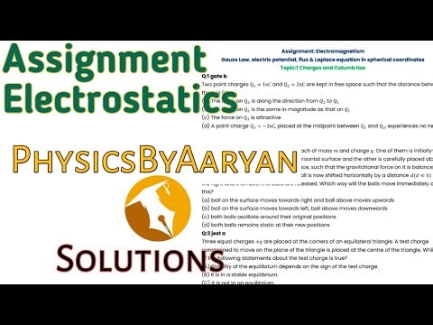 Electrostatics Assignment 1 GATE JEST PYQs Solutions PDF #physicsByAryaan #gate #jest 