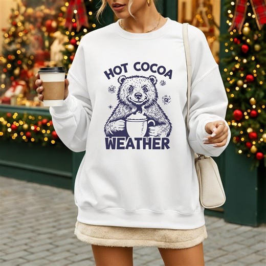 Bear Sweatshirt | Cozy Winter Animal Illustration | Forest Cute Animal Sweatshirt | Winter Animal Sweatshirts | Nature Vintage Crewneck - Etsy