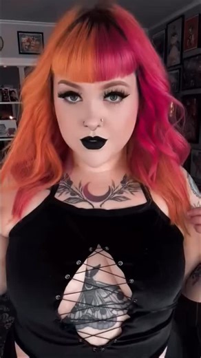 Mandy Seal on Instagram: "🧡 🩷 🖤 Beautiful boo in the Peek-A-Boo halter 🧡 🩷 🖤 MANDYSEAL.COM #peekaboo #halter #handmade #fashion #punk #goth #cute #pinup #alternative #shopsmall"