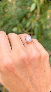 18 reactions | This is Love... ✨ Our stunning Morganite – the stone of love, elegance, and endless beauty.  This emerald cut Morganite is set beautifully in rose gold, adorned with diamonds for the perfect touch of sparkle. G&Jx Shop our ring collection online  https://gemsandjewels.com.au/collections/rings #morganite #rosegold #morganitering #jewellerylove #morganitering #dressrings #ballarat #ballaratjewellery | Gems and Jewels | Facebook