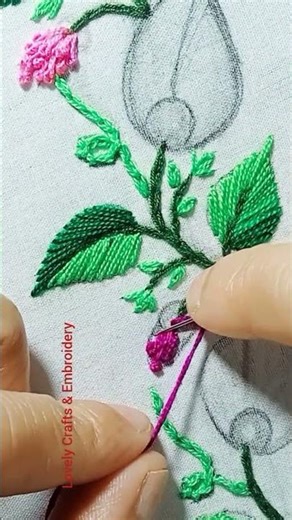 Beautiful hand embroidery designs #shorts #youtubeshorts #viral #embroidery #sewing #flowers