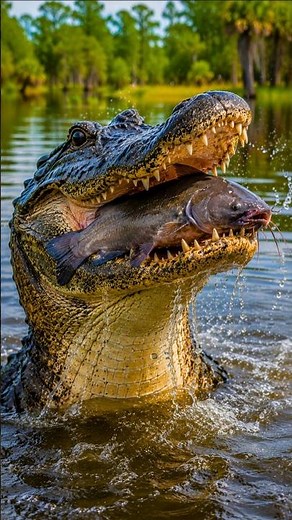 American Alligator Hunting & Catching Fish | Wild Predator in Action