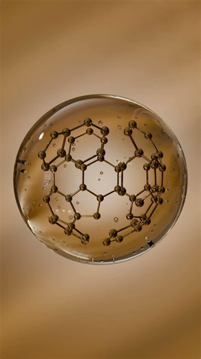 Golden Molecule Inside a Bubble | Geometry Nodes Animation #geonodes #cosmetics #bubble