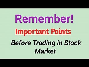 Important Things to Remember Before Trading in Stock Market