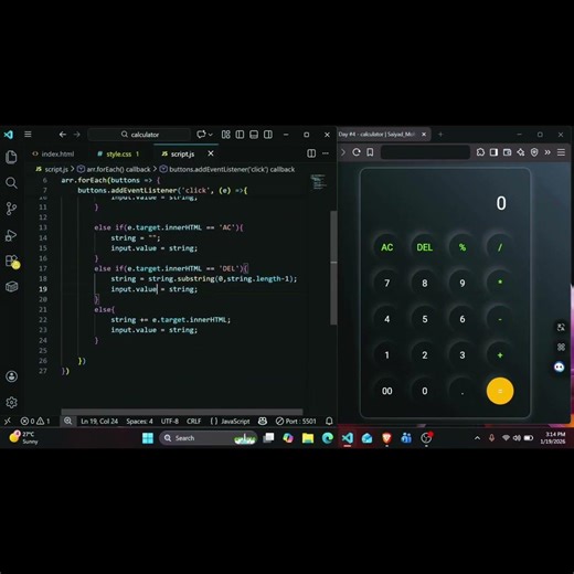 Calculator in the use HTML, CSS & JAVASCRIPT PROJECT Part - 3 full video coming soon uplod