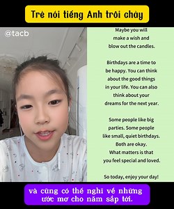 🌟 Làm sao để trẻ nói tiếng Anh trôi chảy? 💬 “Nhìn bạn nhỏ trong video này nói về Birthday – từng câu đều rõ ràng, tự nhiên, có cảm xúc… Nhiều ba mẹ xem xong chỉ thốt lên: Sao con mình không nói được như vậy?” Sự thật là: khả năng đó không hề xa vời. Trẻ không cần từ vựng khó, không cần học thuộc lòng, cũng chẳng cần môi trường quốc tế. Thứ con cần là một phương pháp đúng – nơi tiếng Anh gắn với trải nghiệm thật của con, từ những chủ đề gần gũi nhất như “My Birthday”. 🎉 Và đó chính là điều kho